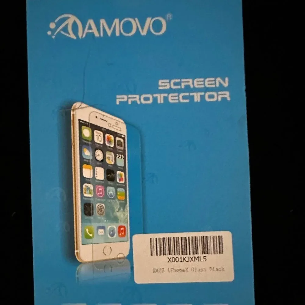 Amovo Screen Protector Iphone X Glass Black Border NIB